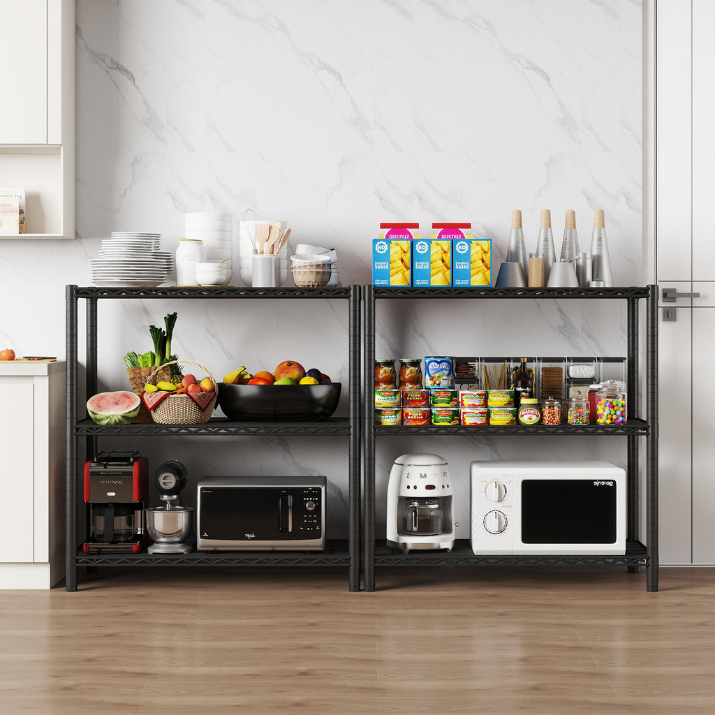 6-Shelf Shelving Unit, Changeable into 2 of 3-Shelf Units, 72”H X 36”W X16”D Adjustable Heavy Duty Steel Wire Shelves, 350 lbs Loading Capacity Per Shelf. ITEM#: 540B
