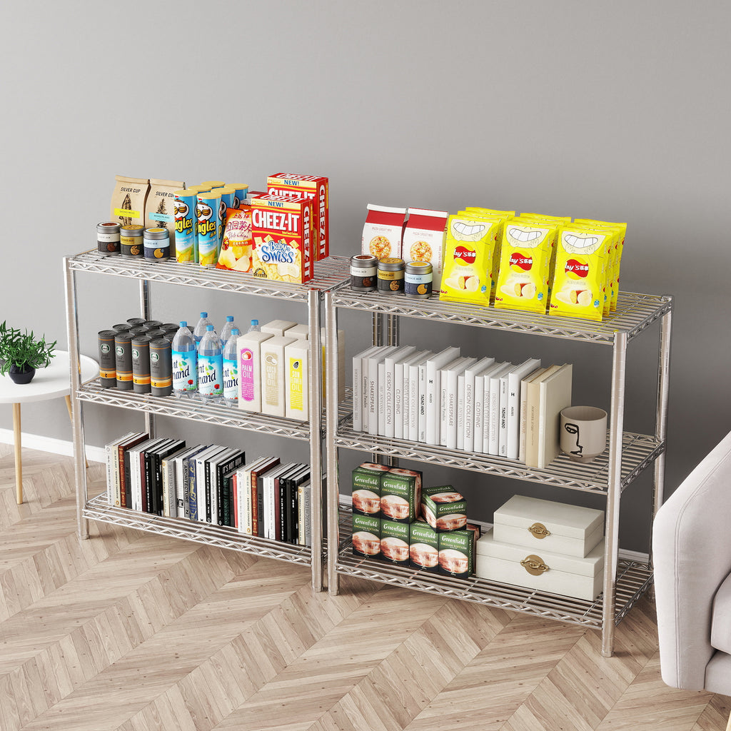 Chrome 6-Shelf Shelving Unit, Changeable into 2 of 3-Shelf Units, 72”H X 36”W X 16”D Adjustable Heavy Duty Steel Wire Shelves, 350 lbs Loading Capacity Per Shelf. ITEM#: 540C