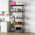 5-Shelf Shelving Units and Storage on Wheels with Shelf Liners Set of 5, NSF Certified, Adjustable Carbon Steel Wire Shelving Unit Rack for Garage, Kitchen, Office(63H X 30W X 14D). item#: 200-5W