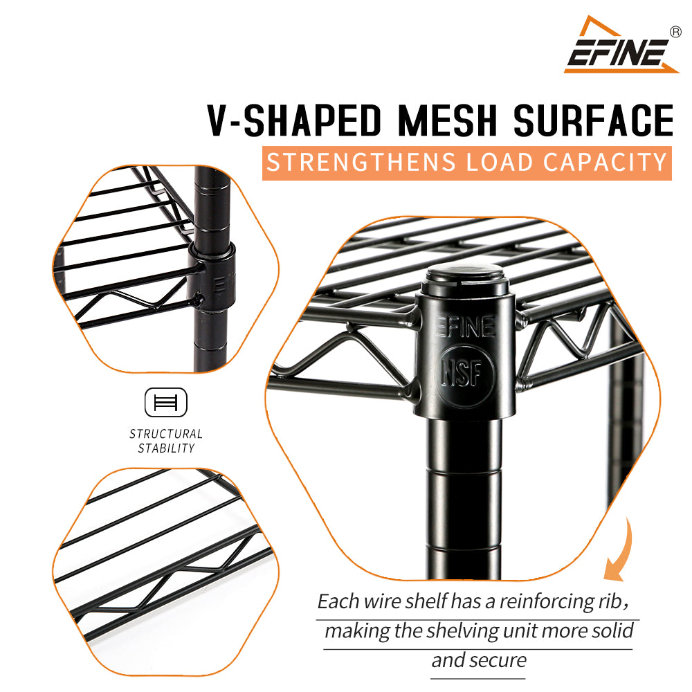 3-Shelf Shelving Unit with 3-Shelf Liners, 36" W X 16" D X 36" H Adjustable Rack, Steel Wire Shelves, Shelving Units and Storage for Laundry Bathroom Kitchen Pantry Closet, Black. item#: 530B